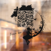 Custom Fairy Tale Magic Tree Silhouette QR Code Fensteraufkleber (Blatt 2)