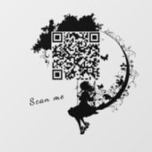 Custom Fairy Tale Magic Tree Silhouette QR Code Fensteraufkleber (Blatt)