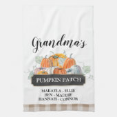 Custom Fall Decor Großmutter's Pumpkin Patch Geschirrtuch (Vertikal)