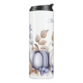 custom fall design with flowers and pumpkins thermosbecher (Nach links gedreht)