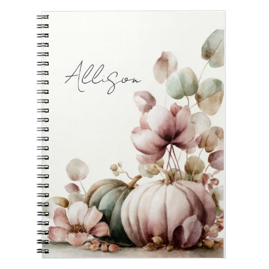 Custom Fall Design with Pumpkins and Flowers Notizblock (Vorderseite)