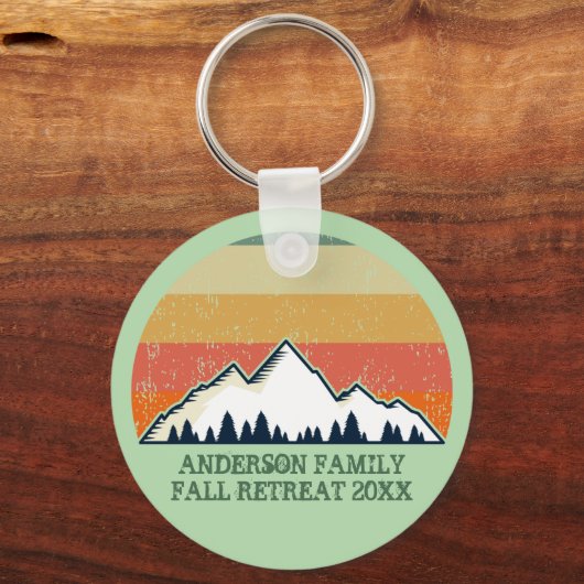 Custom Fall Family Wiedersehen Sunset Mountain Tri Schlüsselanhänger (Vorderseite)