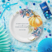 Custom Fall Floral Pumpkin Hochzeit Pappteller (Party)