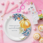 Custom Fall Floral Pumpkin Hochzeit Pappteller (Party)