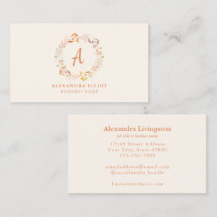 Custom Fall Floral Watercolor Boho Kernstück Visitenkarte