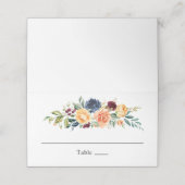 Custom Fall Floral Wedding Platzkarte (Außenseite Aufgefaltet)