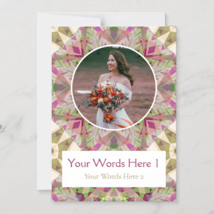 Custom Fall Green Pink Star Hochzeit Danke Karte