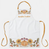 Custom Fall Herbst Floral Monogram Erntedank Schürze (Vorderseite)