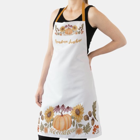 Custom Fall Herbst Floral Monogram Erntedank Schürze (InSitu)