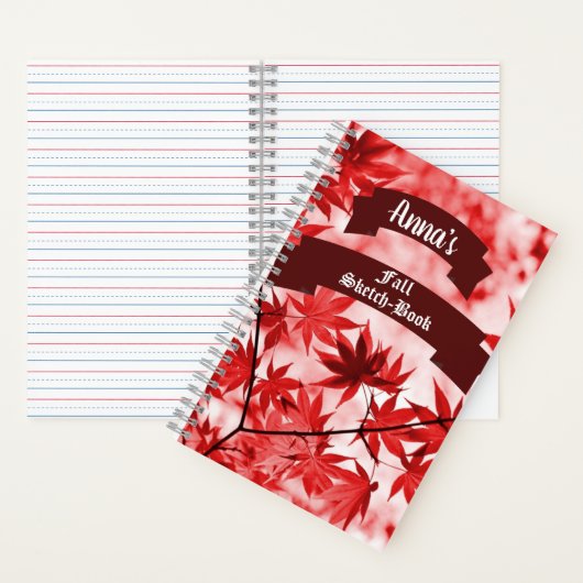 Custom Fall Maple Blätter Künstlerisch farbenfroh Notizblock (Innen)