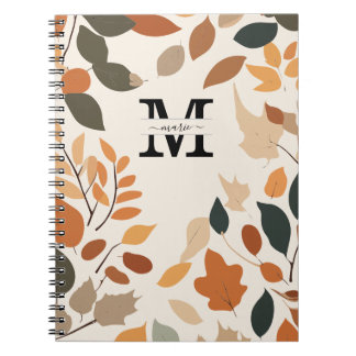 Custom Fall Monogram Floral Personalisiert Notizblock