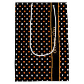 Custom Fall Polka Geschenktasche Mittlere Geschenktüte (Rückseite)