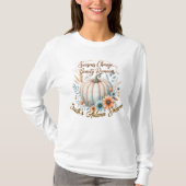 Custom Fall Pumpkin & Floral T - Shirt - Personali (Vorderseite)