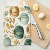 Custom Fall Pumpkin Foto Frame Geschirrtuch (Viertel Falte)