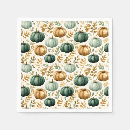 Custom Fall Pumpkin Foto Frame Serviette (Vorderseite)