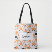 Custom Fall Pumpkin Tote Beutel mit Namen Tasche (Vorderseite)