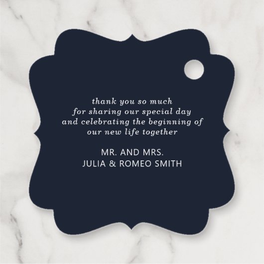 Custom Fall Pumpkin Wedding Danke Geschenkanhänger (Rückseite)