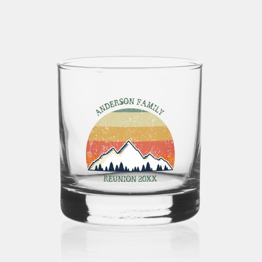 Custom Fall Retreat Sunset Mountain Party Whiskyglas (Vorderseite)