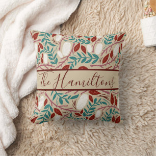 Custom Familienname Cosy Vintage Weihnachts-Bliss Kissen