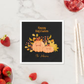 Custom Familienname Happy Halloween Serviette (Beispiel)