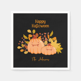 Custom Familienname Happy Halloween Serviette