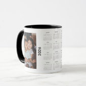 Custom Family 2 Photo 2026 Calendar Tasse (Vorderseite Links)