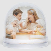 Custom Family 2 Photos | Christmas Keepsake Schneekugeln (Vorderseite)