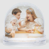 Custom Family 2 Photos | Christmas Keepsake Schneekugeln (Rückseite)