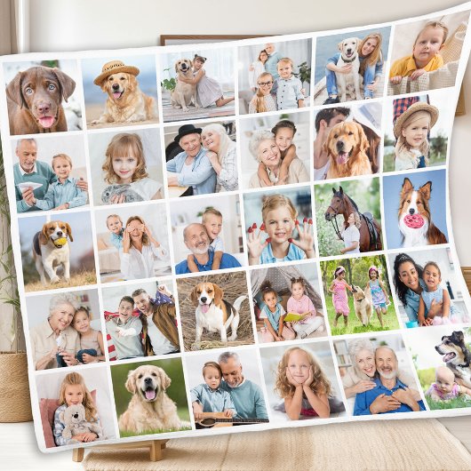 Custom Family 30 Foto Collage Niedliche Erinnerung Fleecedecke
