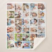 Custom Family 30 Photo Collage Cute Memories Sherpadecke (Vorderseite)
