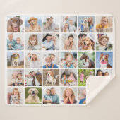 Custom Family 30 Photo Collage Cute Memories Sherpadecke (Vorderseite (Horizontal))