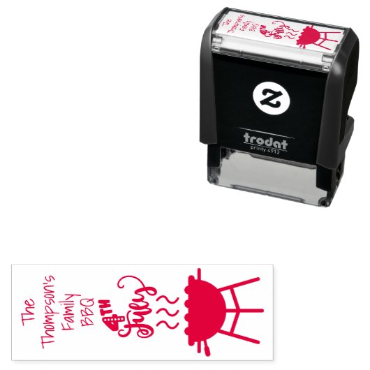 Custom Family 4. Juli GRILLEN Rubber Briefmarke Permastempel (Beispiel)