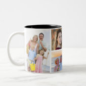 Custom Family 6 Foto Collage Wüste Rose Rosa Zweifarbige Tasse (Links)