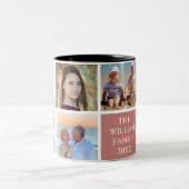 Custom Family 6 Foto Collage Wüste Rose Rosa Zweifarbige Tasse (Mittel)