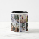Custom Family 8 Foto Collage Holiday Keepake Tasse (Zentrum)