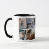 Custom Family 8 Foto Collage Holiday Keepake Tasse (Links)