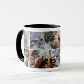 Custom Family 8 Foto Collage Holiday Keepake Tasse (Vorderseite Links)