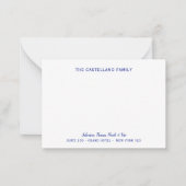 Custom Family Address Cursive Names Reflex BLUE Mitteilungskarte (Vorderseite)