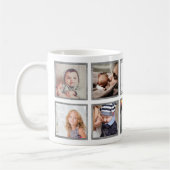 Custom Family Baby Foto Collage Glamour Silver Kaffeetasse (Links)