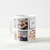 Custom Family Baby Foto Collage Monogram Kaffeetasse (Vorderseite Links)