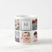 Custom Family Baby Foto Collage Monogram Kaffeetasse (Mittel)