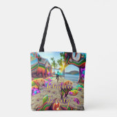 Custom Family Beach Tote Bag Labrador Retriever Tasche (Rückseite)