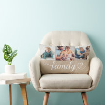 Custom Family Beige Heart Script 3 Foto Collage