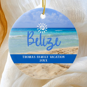 Custom Family Belize Beach Urlaub Weihnachten Keramik Ornament