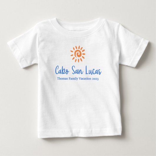 Custom Family Cabo San Lucas Urlaub Weihnachten Baby T-shirt (Vorderseite)