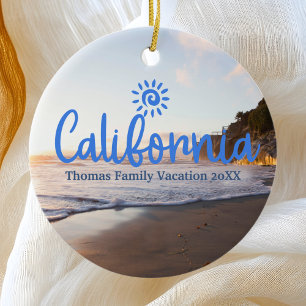 Custom Family California Urlaub Weihnachtsbaum Keramik Ornament