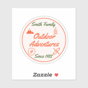 Custom Family Camping Adventures Aufkleber
