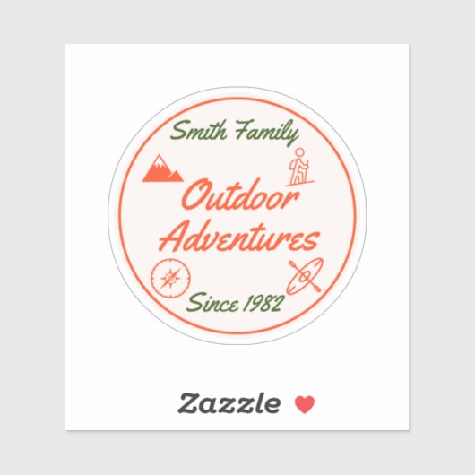 Custom Family Camping Adventures Aufkleber (Blatt)