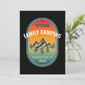 Custom Family Camping Vintag Sunset Adventure Einladung (Stehend Vorderseite)