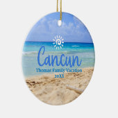 Custom Family Cancun Urlaub Weihnachtsbaum Keramik Ornament (Rechts)